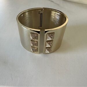 Victoria’s Secret Gold Tone Studded Cuff Hinged Bracelet